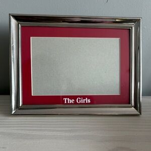 VTG Silver Metallic 5x7 Picture Frame w/ Red "The‎ Girls" Mat